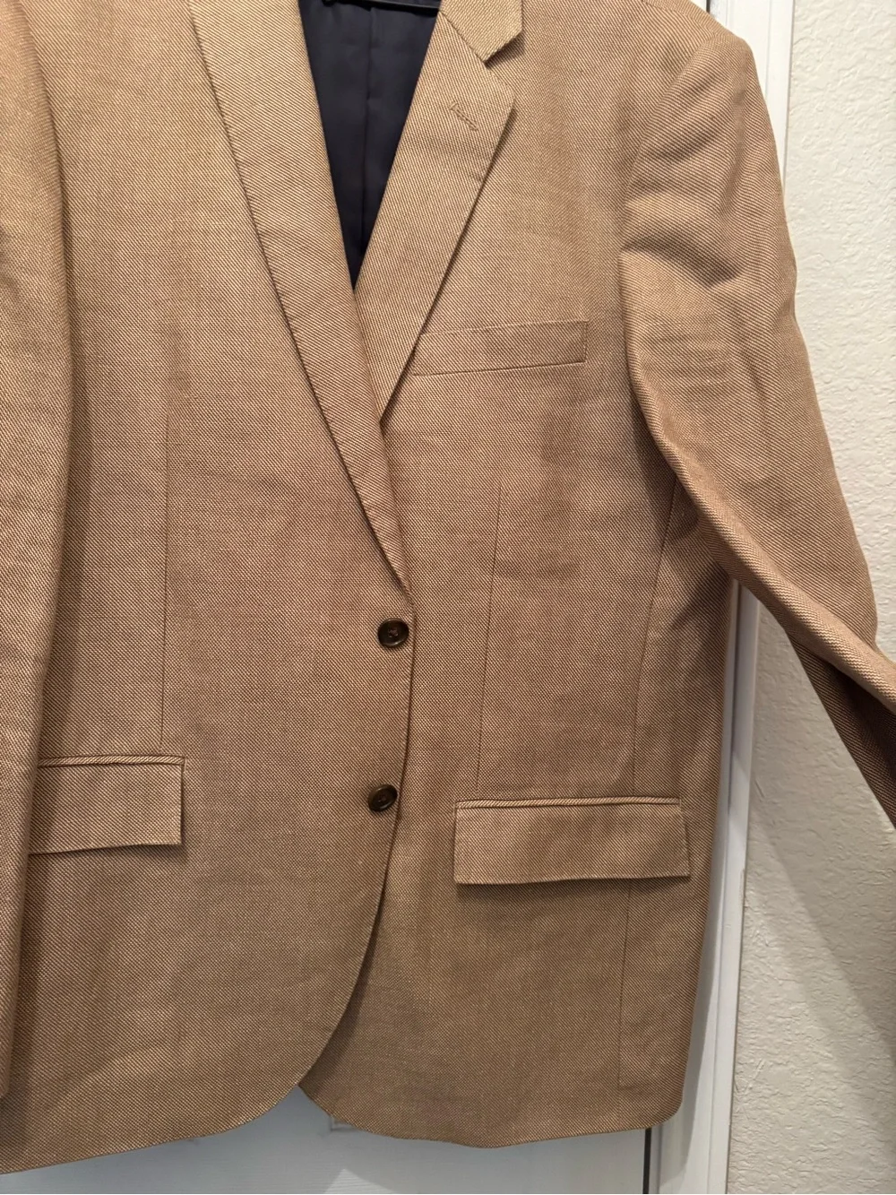 J.Crew Ludlow Men’s Brown Linen Suit 46R W40 L32 + Garment Bag